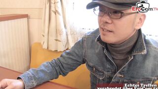 Tiny Japanese 19 yo gets penetrated into the unshaved snatch