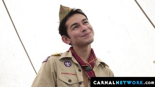 The twink wanted to skip a fun day at the campsite and chose to have an anal fuck wit