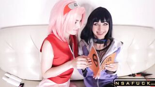 Sakura and Hinata Anal Dick no Jutsu and Fuck w Naruto