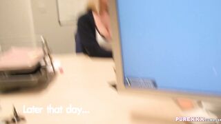 Office babe gets vagina humped