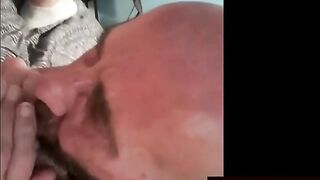 Daddy's Blowjob Practice with Amateur Bear Couple