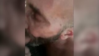 Daddy's Blowjob Practice with Amateur Bear Couple
