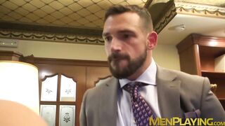 Muscular Darius Ferdynand bent over for a rough ass drilling by Enzo Rimenez