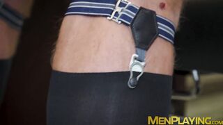 Client Matt Polaco moaned loudly in a sweaty ass fucking by barber Oskar Ivan