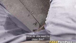 Blonde Nini Nightmare cleans my cock before I slam her in the cunt