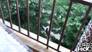 LADY GAGA on Public Balcony Anal Fuck HD