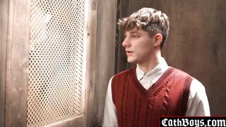 Sinful Priest fucks Altar boy in confession!