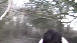 Pissed on Sissy Slave Facefucked Outdoors by Big Cock