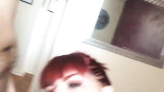Amber PAWG Ginger blows big penis