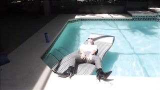soak leather leggings into the pool