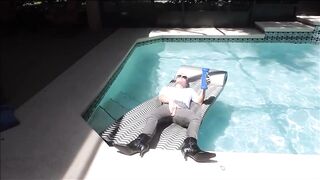 soak leather leggings into the pool