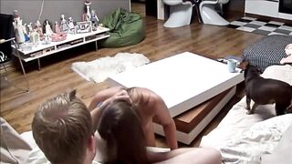 Man fucking doll on the couch