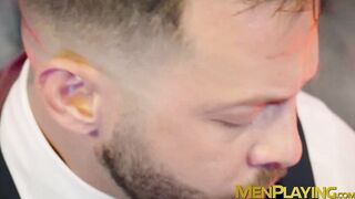 Lustful Gustavo Cruz stuffed his cock and dildo into the hole of John Brachalli
