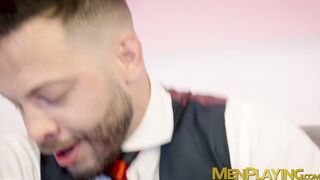 Lustful Gustavo Cruz stuffed his cock and dildo into the hole of John Brachalli