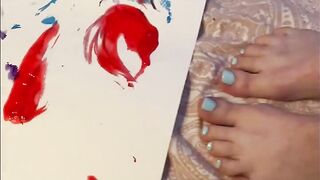 Lesbian BDSM Babes Paint Each Other's Bodies