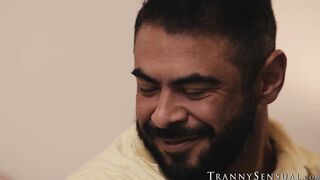 Hairy and muscled Draven Navarro and TS Jade Venus having fun sex