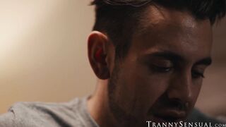 The throbbing manhood of Dante Colle disappeared inside the TS ass of Natalie Stone