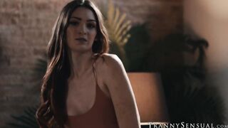 Perfect bodied transgender Tori Easton sits on my face and lets me eat her dick