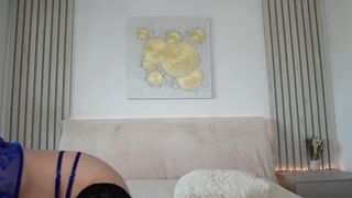 Blonde in lingerie squirts while 2
