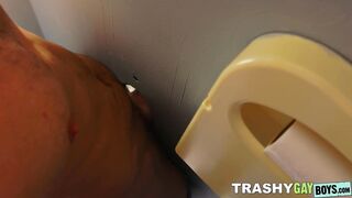 Kinky studs Brogan and Devin Franco indulges in a glory hole quickie