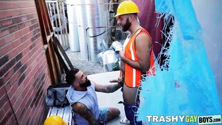Trailer boy Alpha Wolfe gets sneaky with his colleague exploring new sexual desires