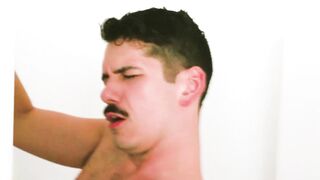 Straight guy Grant Ducati enjoys a creampie session after barebacking