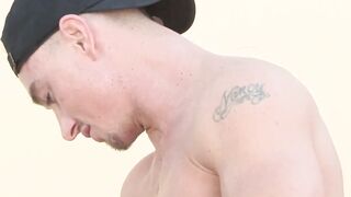 Hunky jock gets his ass licked in a bent over position