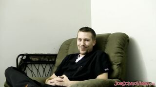 Stroking the 6 inches cock of gay amateur Hammer Head until he bursts his sticky load