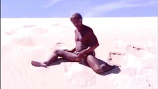 Beach Striptease: Tanned Hunk Bares All