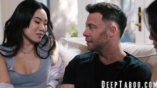 Adorable Lulu Chu is seduced by Kimmy Kimm and her boyfriend Seth Gamble