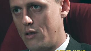 Horny Ivan Gregory sucks dick before getting drilled by suited Viktor Rom