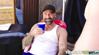 Handsome dude Grant Ducati gives a surprise outdoor rough barebacking