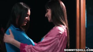 Lexi encourages Hailey several times to fuck her