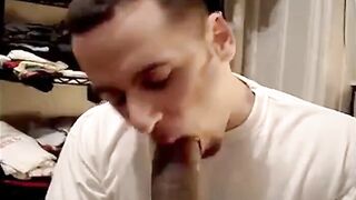Muscular Amateur Sucks a Huge Black Cock
