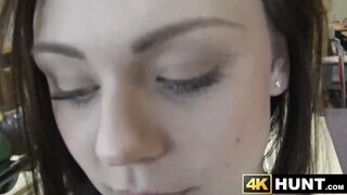 Striking attractive girl Ornella Morgens tight pussy while cuckold plays bowling