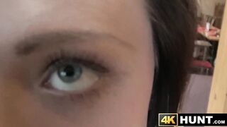Striking attractive girl Ornella Morgens tight pussy while cuckold plays bowling