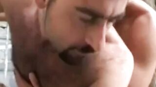 Bearded Frenchman Plows Arab Outdoors