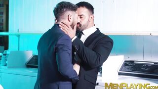 Rough ass rimming and shoving by suited Teddy Torres and Only Matt