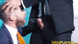 Rough ass rimming and shoving by suited Teddy Torres and Only Matt