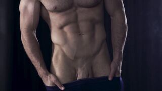 Muscular Chuck Conrad stripped down his pants and started jacking off