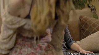 Very aroused Adrian Duval passionately fucks her hot TS wifes bubble butt