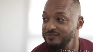 I buried my big black cock inside the white butt hole of TS Mimi Oh