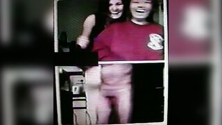 3 squeeling girls film my strip show (+ sound )