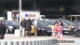 Picking up Spanish chicks from the street for a three-way