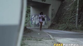 Dark skinned Samantha Cruuz is pounded hard after sucking a cock