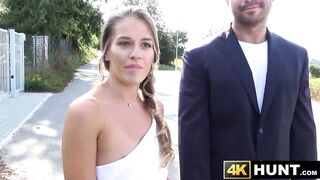 Cuckold masturbates while he watches her sexy wife Eveline Dellai having sex with ano