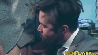 Captured Mike De Marko fucks hard in the warehouse by muscular Jean Franco
