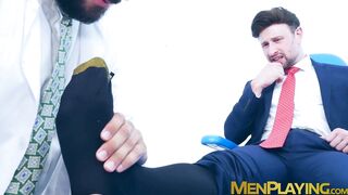 Suited Drew Dixon welcomed the long thick cock of doctor Sir PeterÂ 