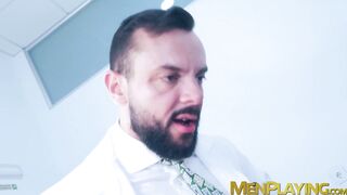 Suited Drew Dixon welcomed the long thick cock of doctor Sir PeterÂ 