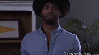 Hot black dude Tony Genius drilled a stunning lady and a frisky transgender
